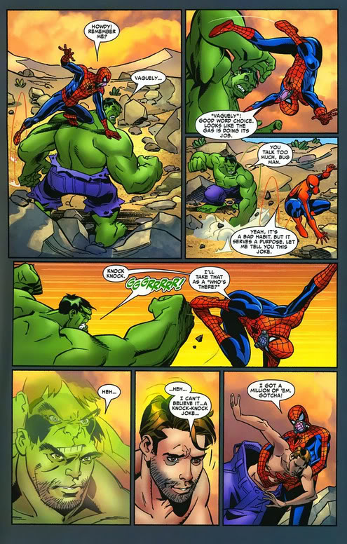 13 Proezas increíbles que han hecho los superhéroes 12 Spiderman calma a Hulk con un chiste