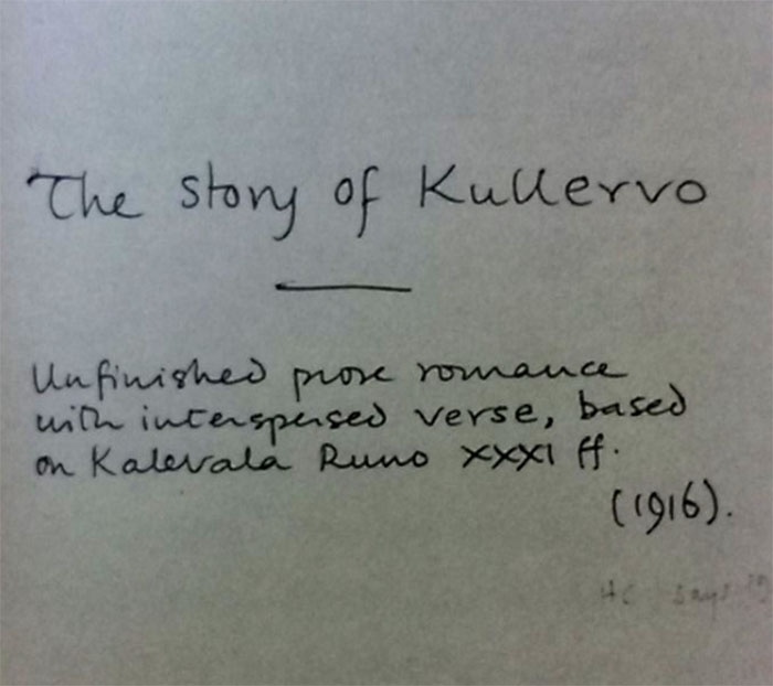 página titular manuscrita Kullervo
