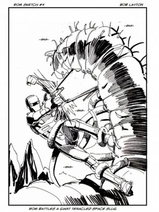 Bob Layton muestra diferentes trabajos para 'ROM' de IDW Publishing