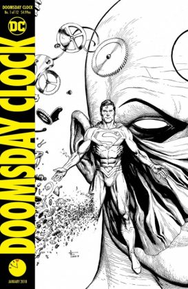 Geoff Johns muestra una imagen de Rorschach en la Batcueva