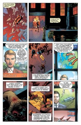 Geoff Johns muestra una imagen de Rorschach en la Batcueva