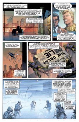 Geoff Johns muestra una imagen de Rorschach en la Batcueva