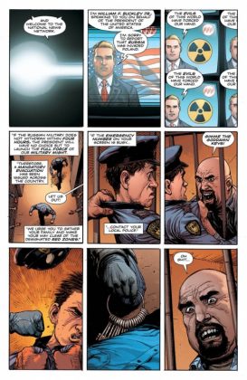 Geoff Johns muestra una imagen de Rorschach en la Batcueva