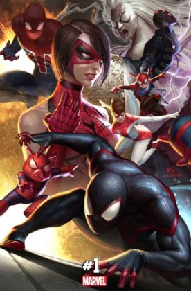 Espectacular portada múltiple de 'Spider-Geddon'