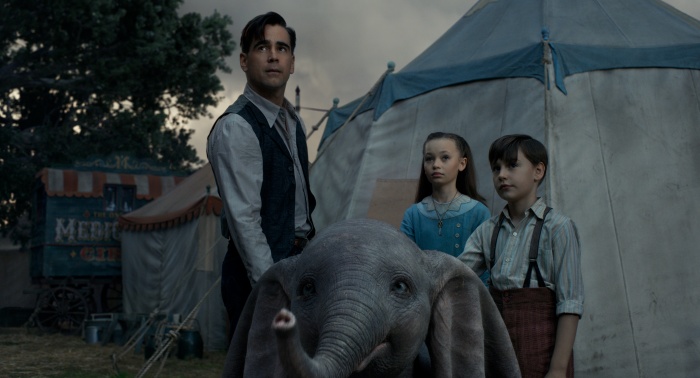 Colin Farrell, Dumbo, Eva green, Michael Keaton, Nico Parker, Tim Burton