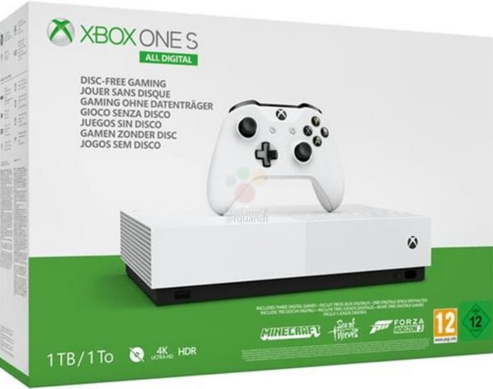 Filtradas imágenes de la nueva Xbox One S All-Digital