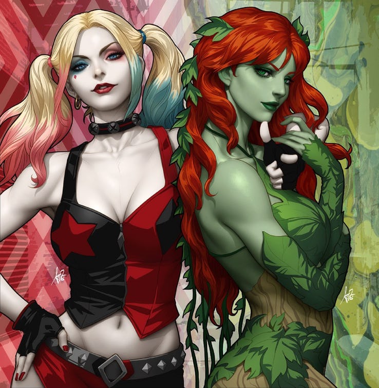 Portadas alternativas de Artgerm para Harley Quinn & Poison Ivy #1 2 Artgerm, DC, Harley Quinn, Poison Ivy