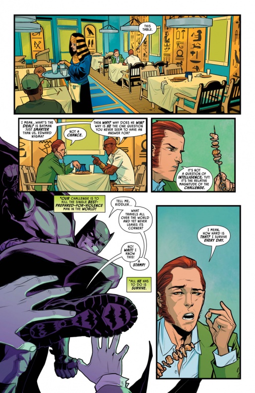 Enigma busca respuestas de Luthor por los acontecimientos de Year of the Villain 4 Enigma, Marissa Louise, Mark Russell, Mikel Janin, Scott Godlewski, The Riddler, Year of the Villain