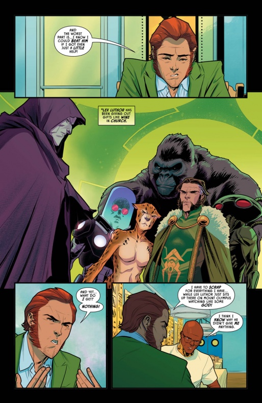 Enigma busca respuestas de Luthor por los acontecimientos de Year of the Villain 6 Enigma, Marissa Louise, Mark Russell, Mikel Janin, Scott Godlewski, The Riddler, Year of the Villain