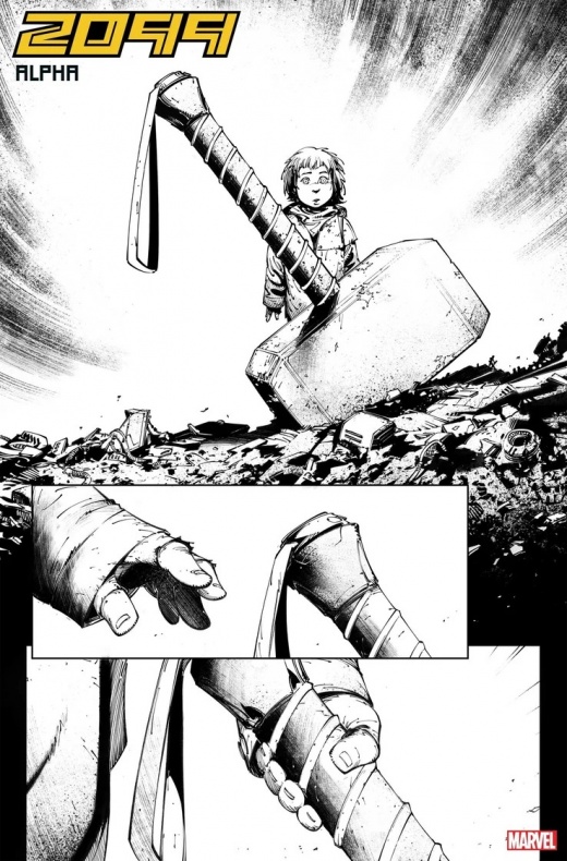 El martillo Mjolnir se dejará ver en el número único de 2099 Alpha 2 2099 Alpha, Marvel 2099, Marvel Comics, Mjolnir, Nick Spencer, Spide-Man 2099, Thor, Viktor Bogdanovic