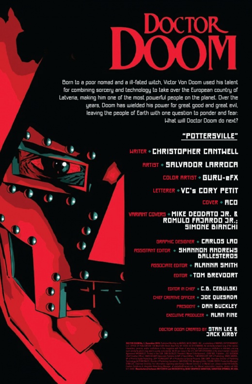Una nueva era de Doctor Doom llega a Marvel con su serie 8 Christopher Cantwell, Doctor Doom, Marvel Comics, Salvador Larroca