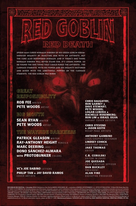 Norman Osborn y Matanza se alían en Red Gobling: Red Death 2 Marvel, Red Goblin