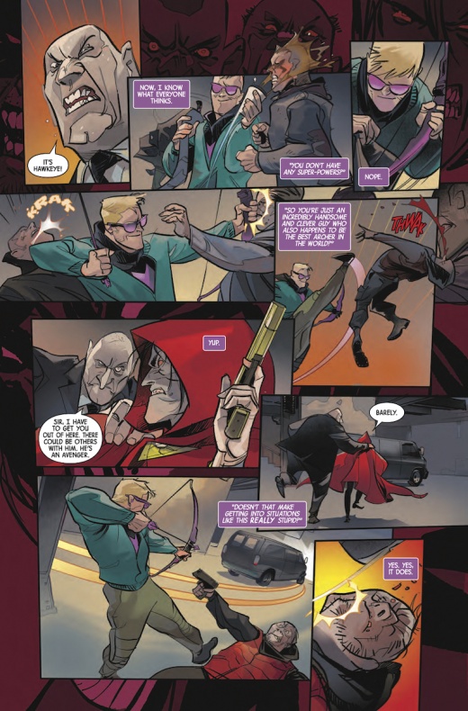 Ojo de Halcón se encuentra con un viejo conocido en su nueva serie 6 Hawkeye, Hawkeye: Freefall, Marvel Comics, Matthew Rosenberg, Ojo de Halcón, Otto Schmidt, Ronin