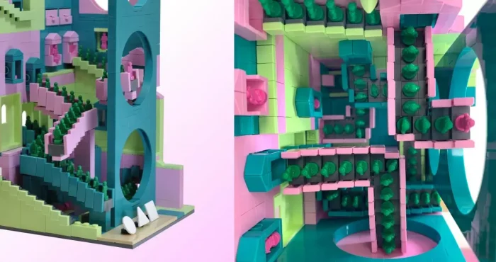 Recrean las escaleras de El juego del calamar con LEGO 1 El juego del calamar escalera Simon Liu