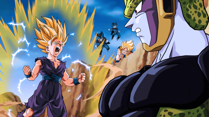 Son Gohan se enfrenta al villano Célula en Dragon Ball Z