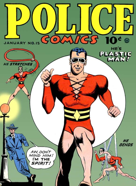 Portada de Plastic Man de Police Comics 