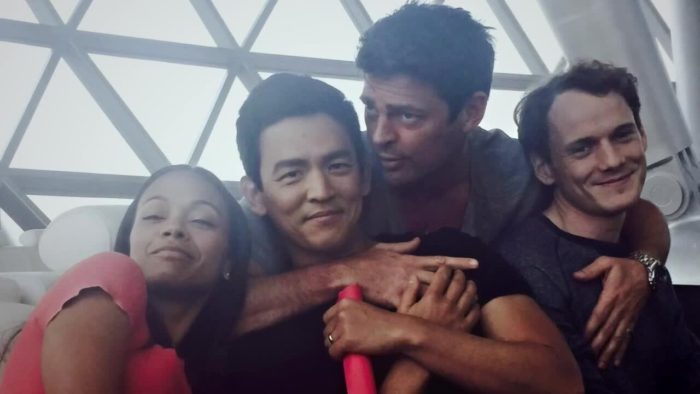 Zoe Saldana and Anton Yelchin in the Star Trek cast