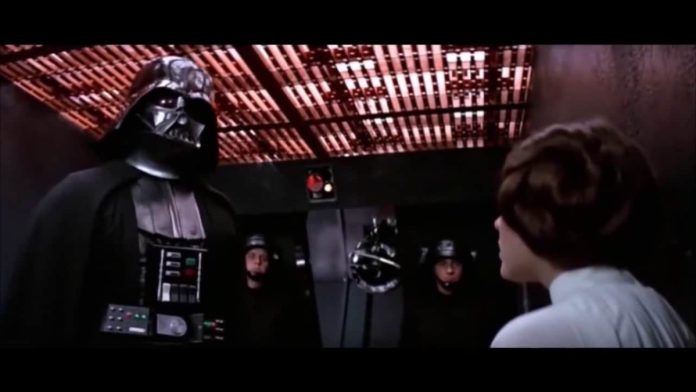 Vader-interroga-Leia Princesa Leia y Darth Vader - Star Wars