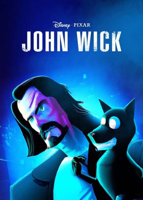 DALL-E 2, John Wick, pixar