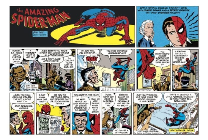 El origen de las tiras de prensa de Spiderman