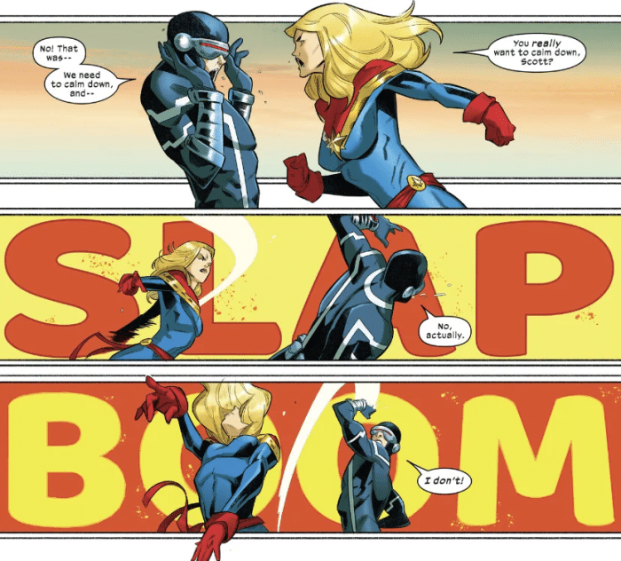 ¿Cómo venció Ciclope a Capitana Marvel en el ring mágico?