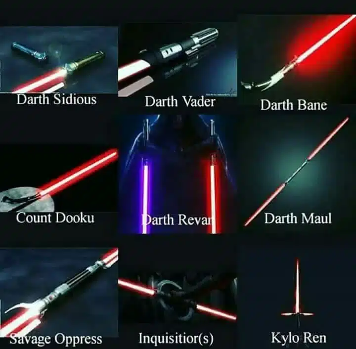 Épées lumineuses, sabre Skywalker, sabre noir, Star Wars