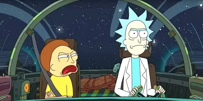 an-angry-morty-yells-at-a-frowni personaje Rick and morty