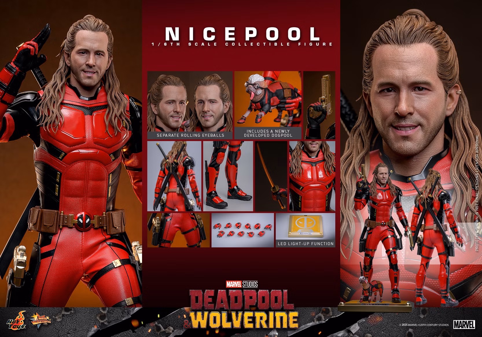 Nicepool llega para conquistar a los fans de Deadpool y Wolverine de la mano de Hot Toys 1 Deadpool & Wolverine figura coleccionable, Dogpool accesorio Marvel, Nicepool Hot Toys, Precompra Nicepool 1/6, Ryan Reynolds Nicepool