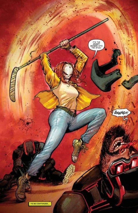 April O'Neil se transforma en una justiciera con máscara de hockey en un giro que nadie vio venir
