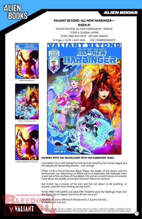 Bloodshot y Harbinger lideran el nuevo golpe de Valiant en abril de 2026