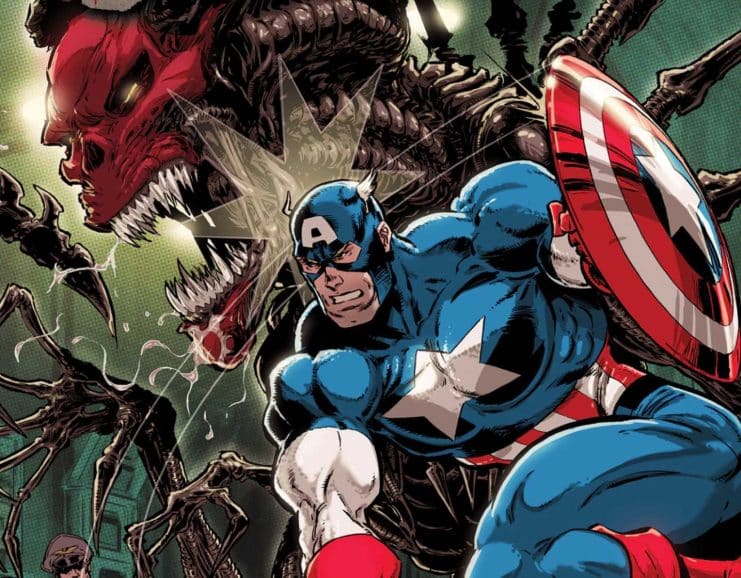 Capitán América Alien, Cráneo Rojo Marvel, Crossover Alien Marvel, Red King Cráneo Rojo, Xenomorfos Marvel
