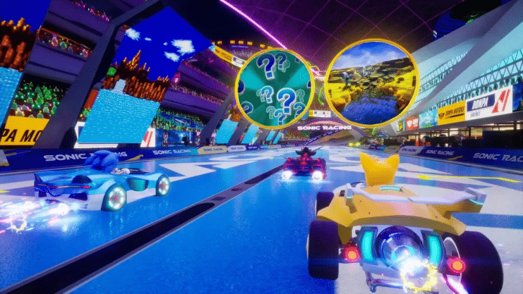 crossover Sonic Pac-Man, juegos de carreras SEGA, Pac-Man DLC, Pac-Village, Sonic Racing CrossWorlds