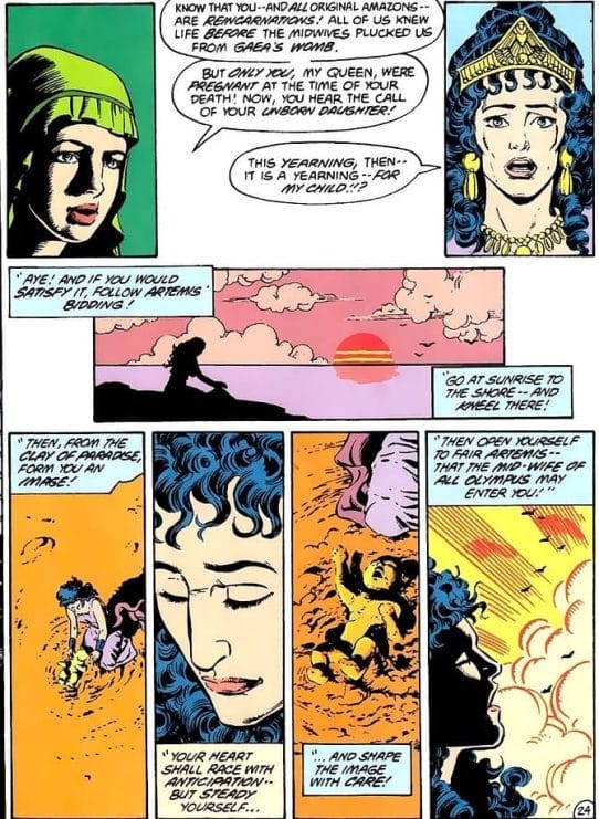 El origen de Wonder Woman siempre ha sido un caos lleno de barro y dioses